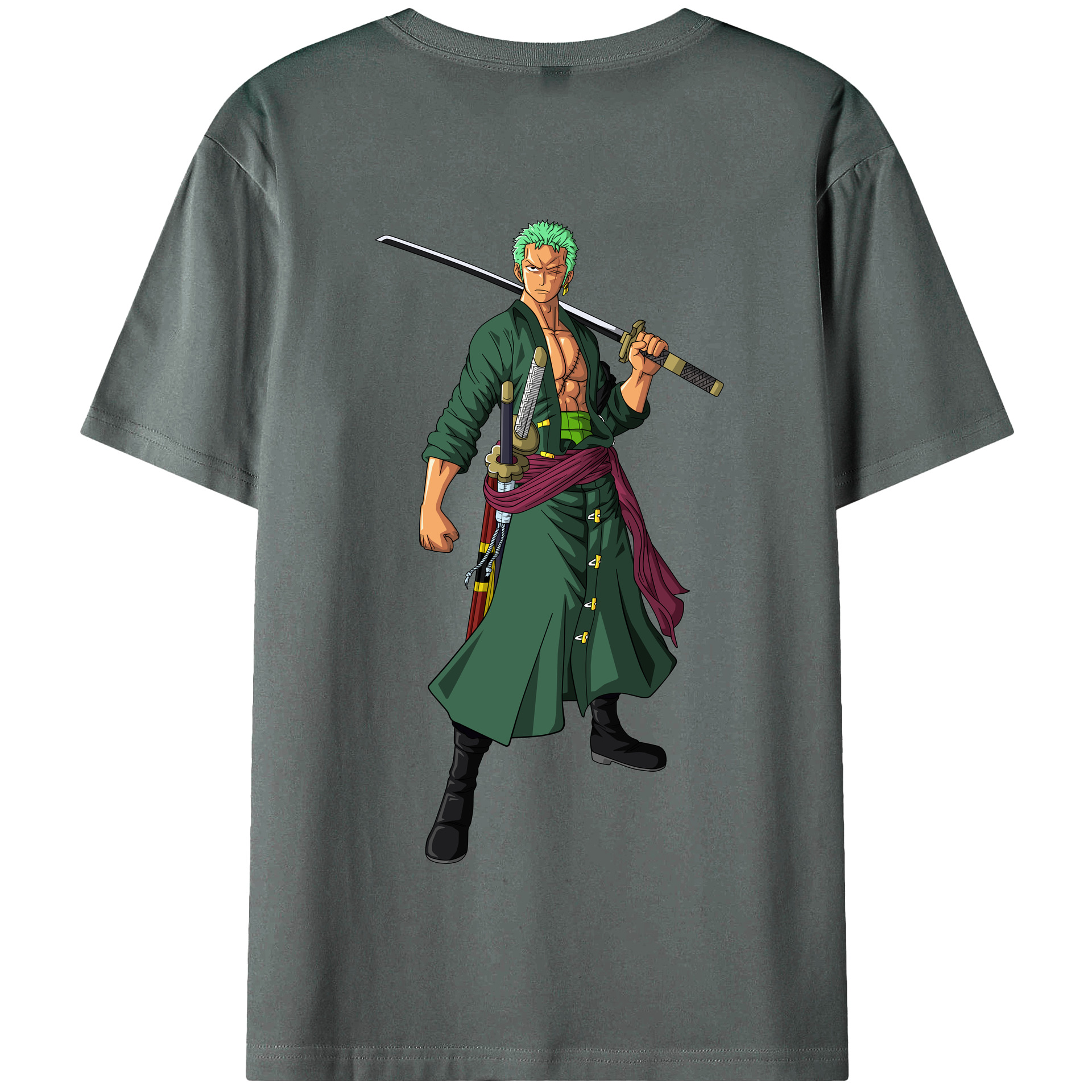 ワンピース ロロノア・ゾロ ONE PIECE Roronoa Zoro 綿100％半袖Tシャツ（背面プリント）